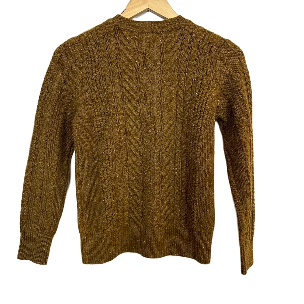 J. Crew Perfect Cable Knit Speckled Wool Blend Crewneck Sweater Women’s‎ Small